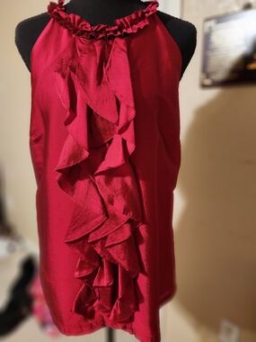 Alfani Red Ruffle Halter Camisole